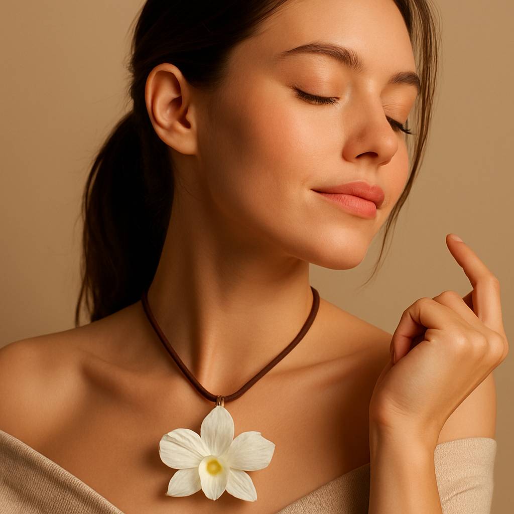 Pendant + Necklace Made From real Orchid Flowers