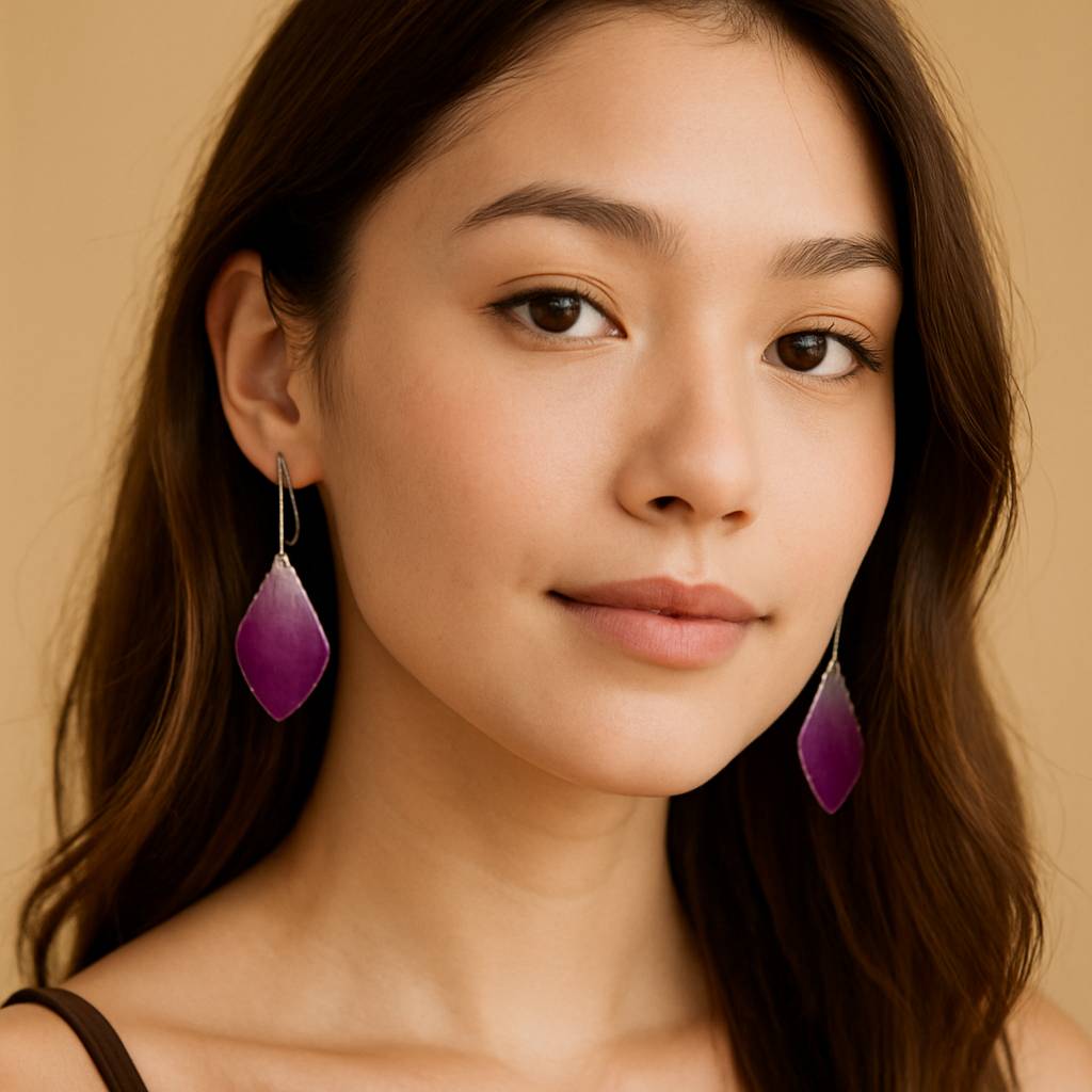 Orchid Petal Earrings made from real flowers