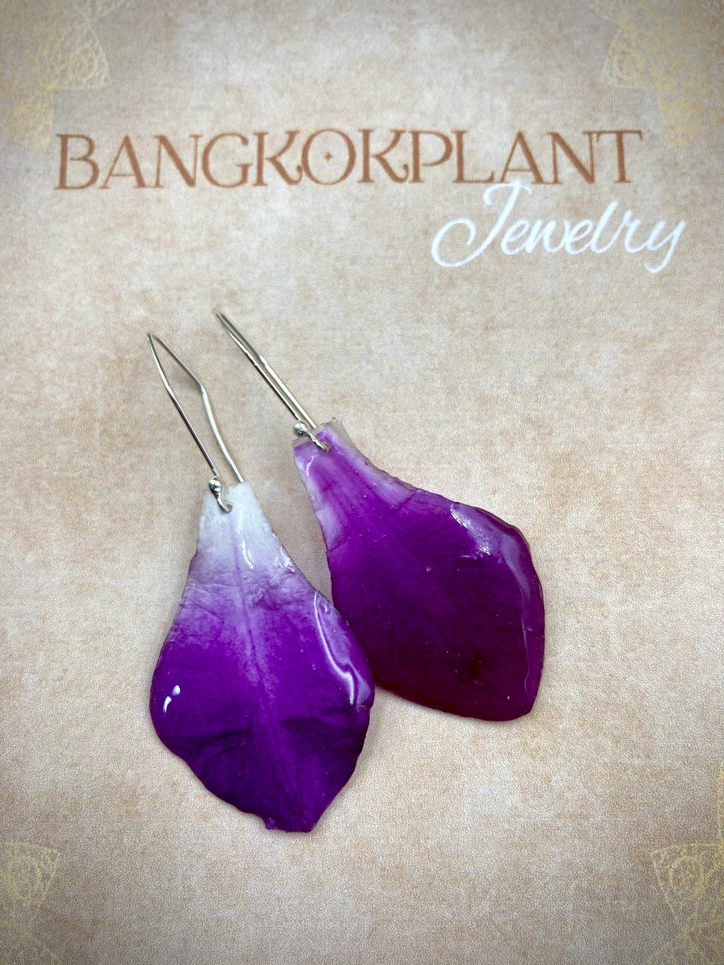 Orchid Petal Earrings made from real flowers
