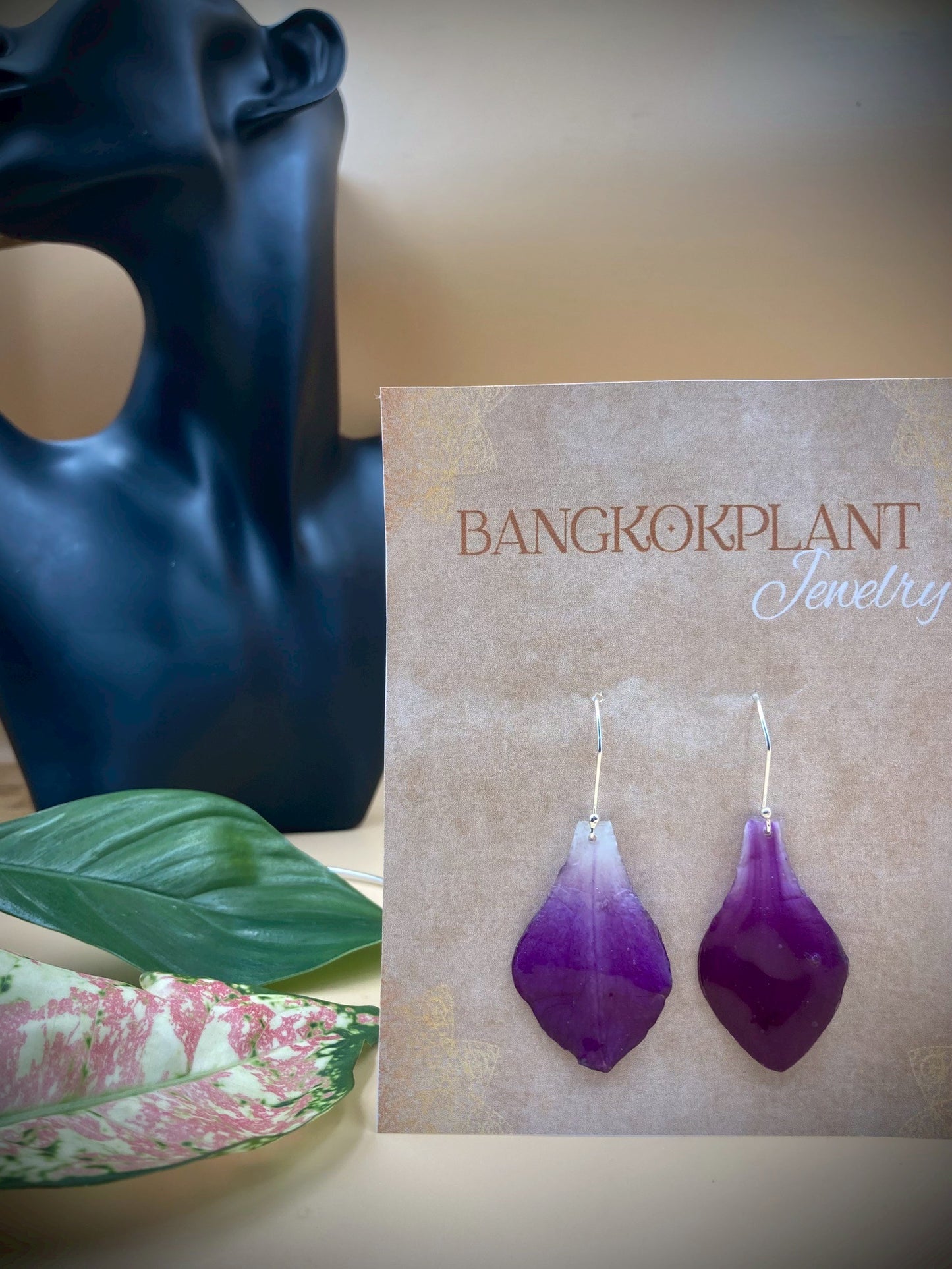 Orchid Petal Earrings made from real flowers