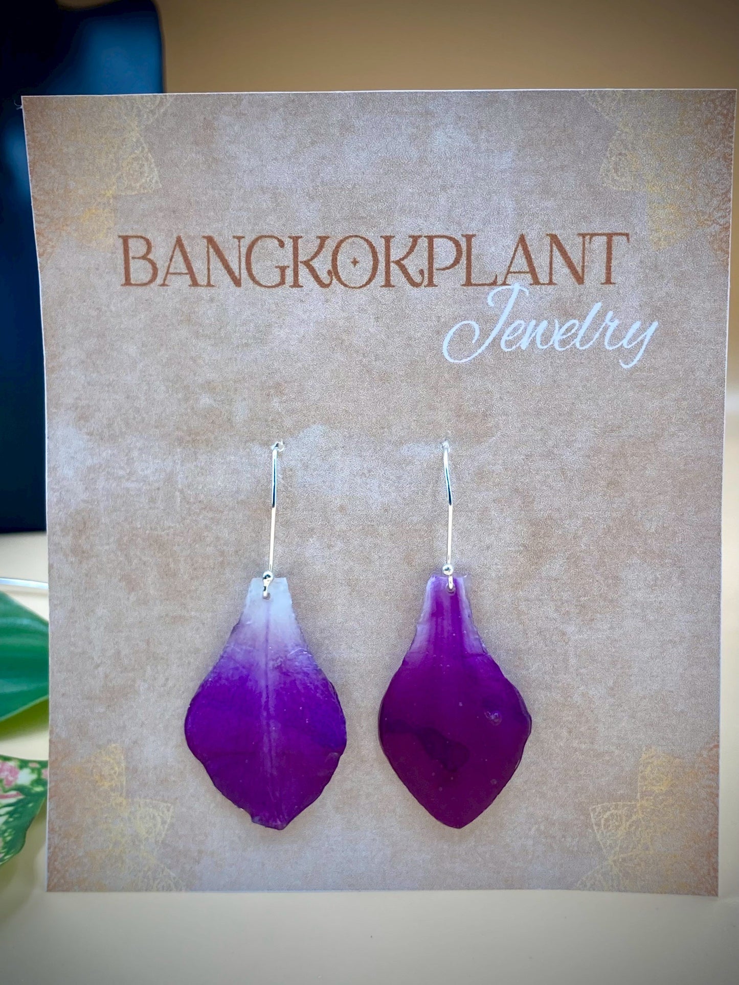 Orchid Petal Earrings made from real flowers