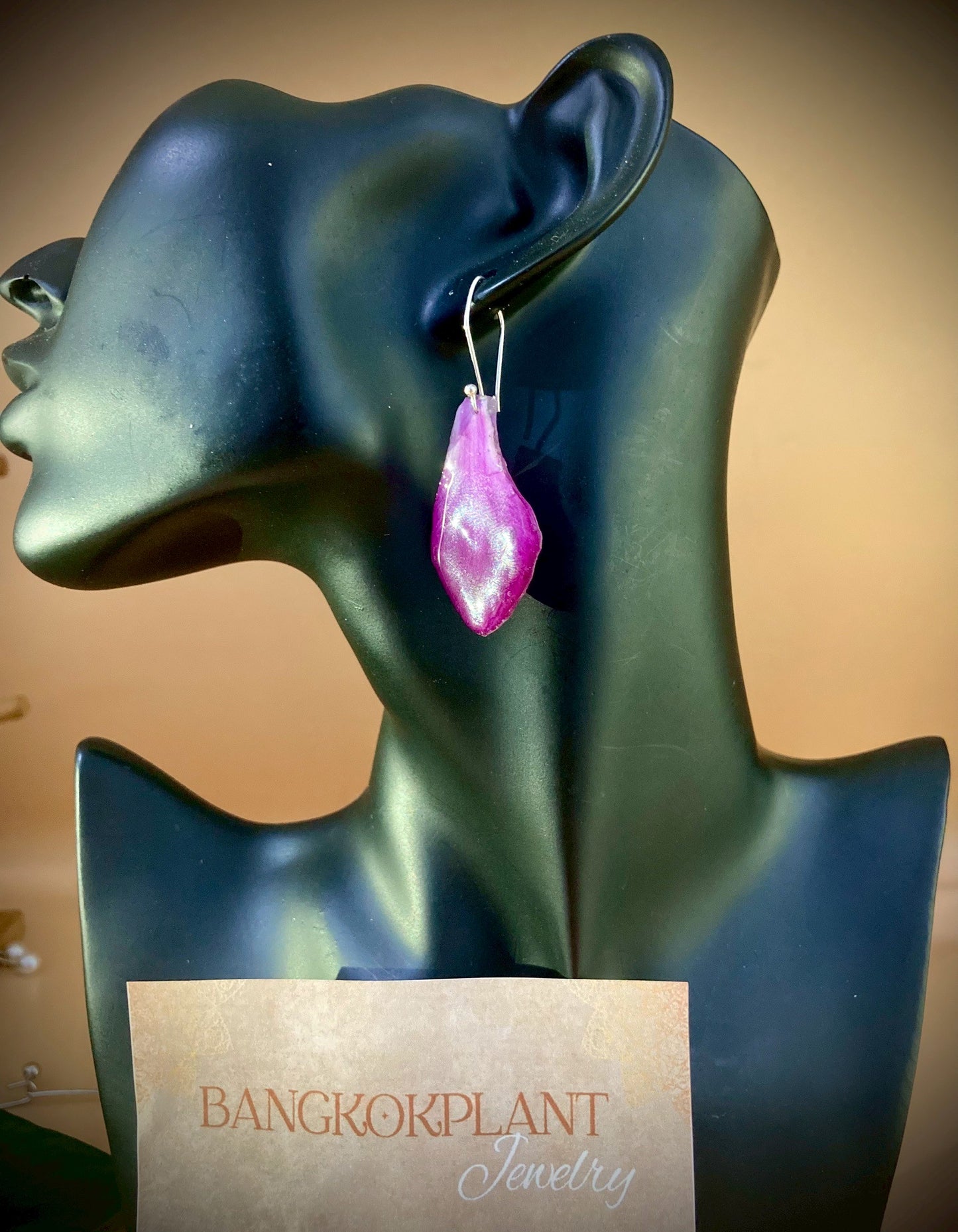 Orchid Petal Earrings made from real flowers