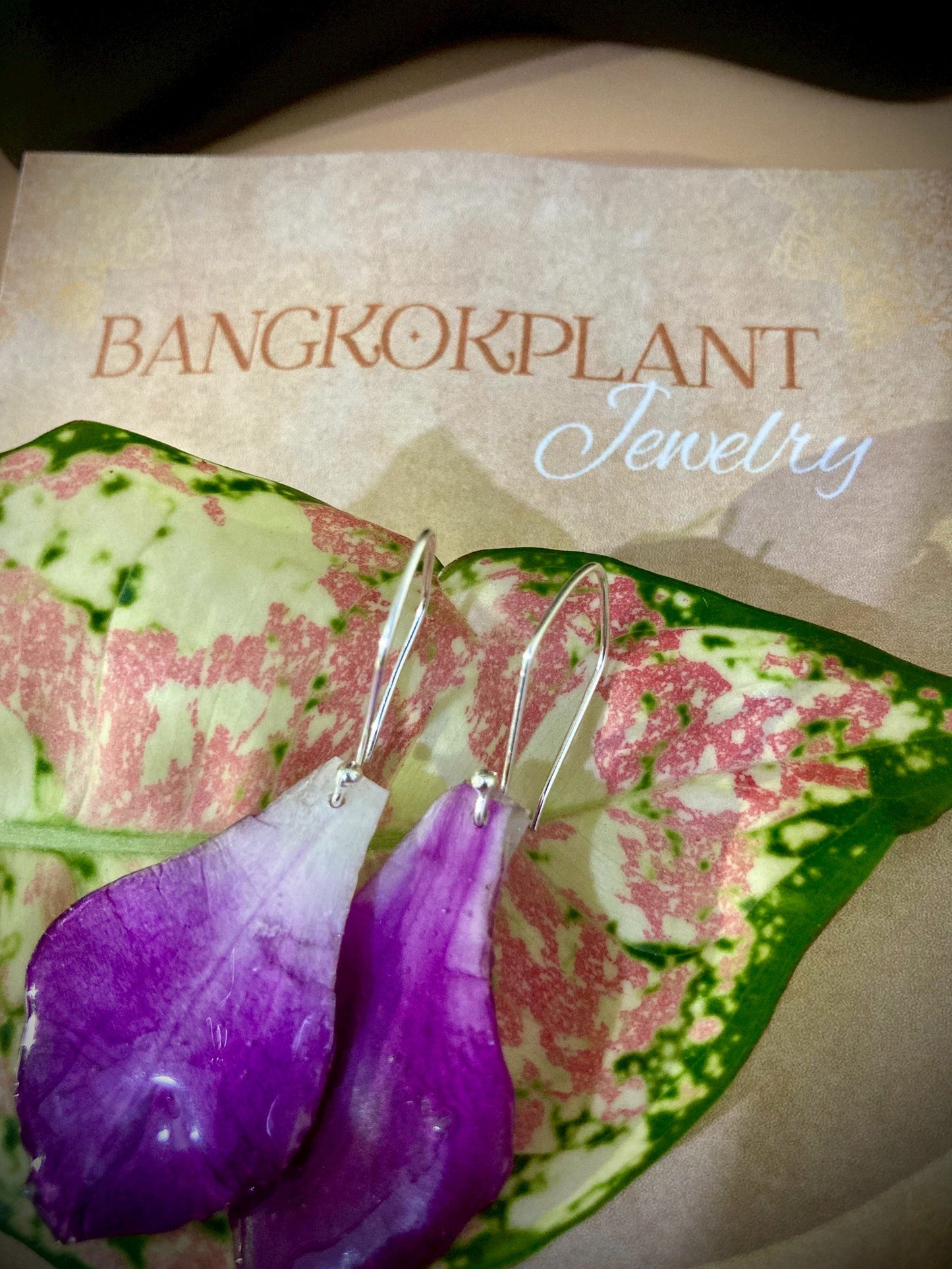 Orchid Petal Earrings made from real flowers