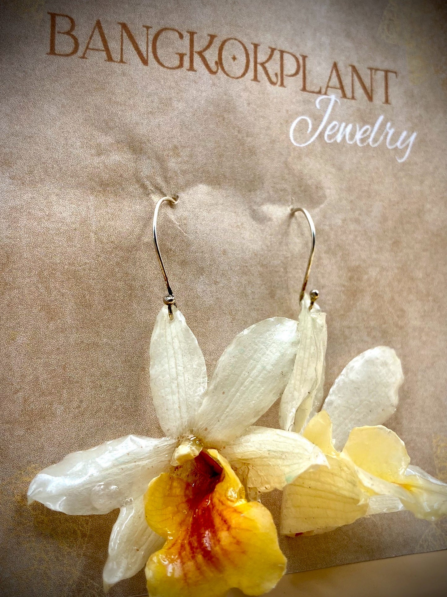 Earrings made from real flowers