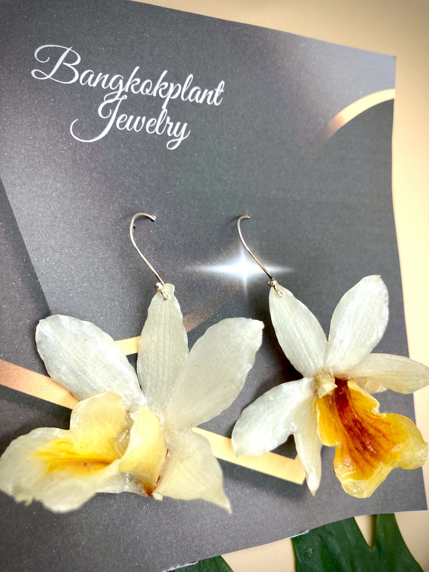 Earrings made from real flowers