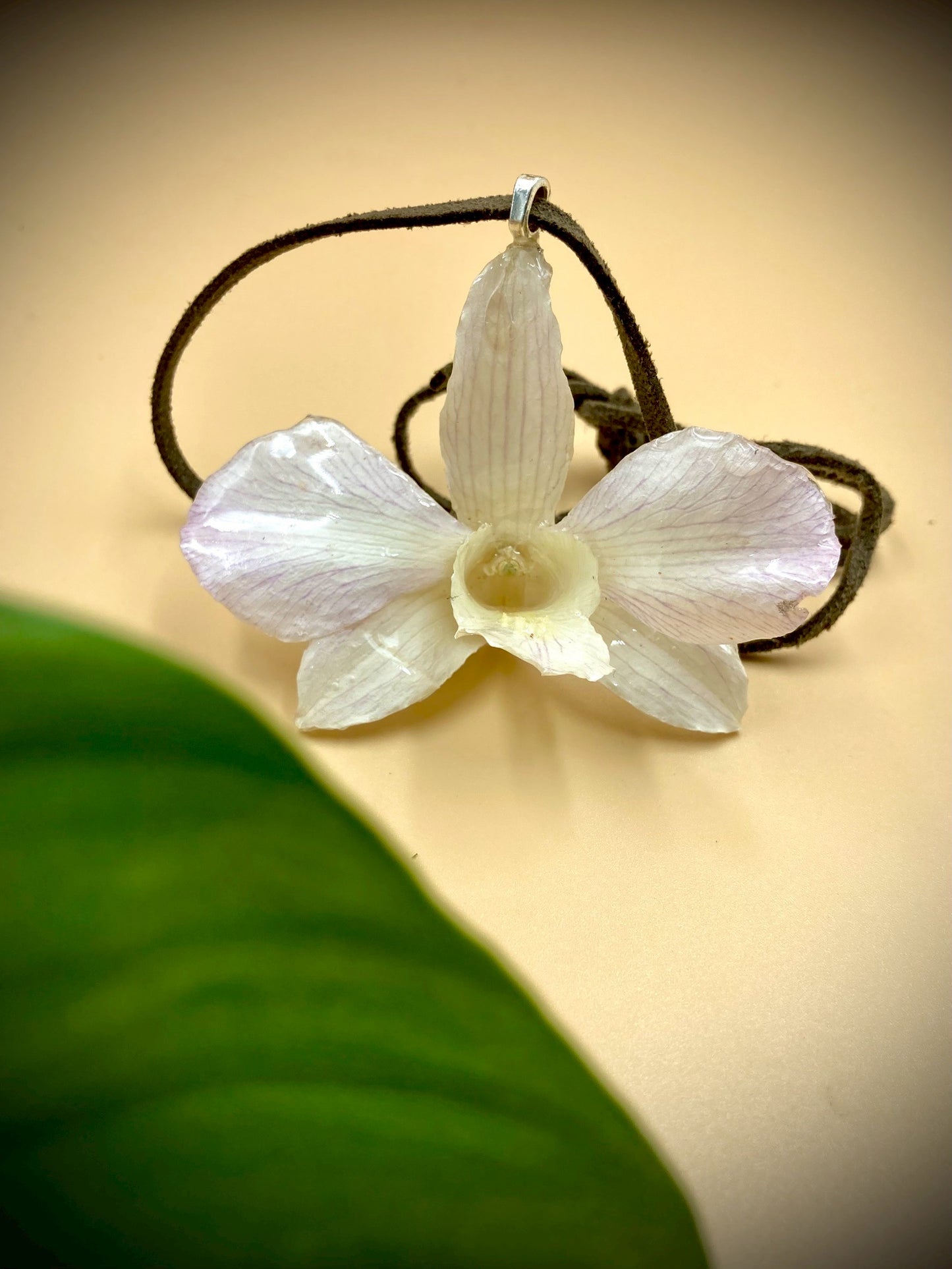 Pendant + Necklace Made From real Orchid Flowers
