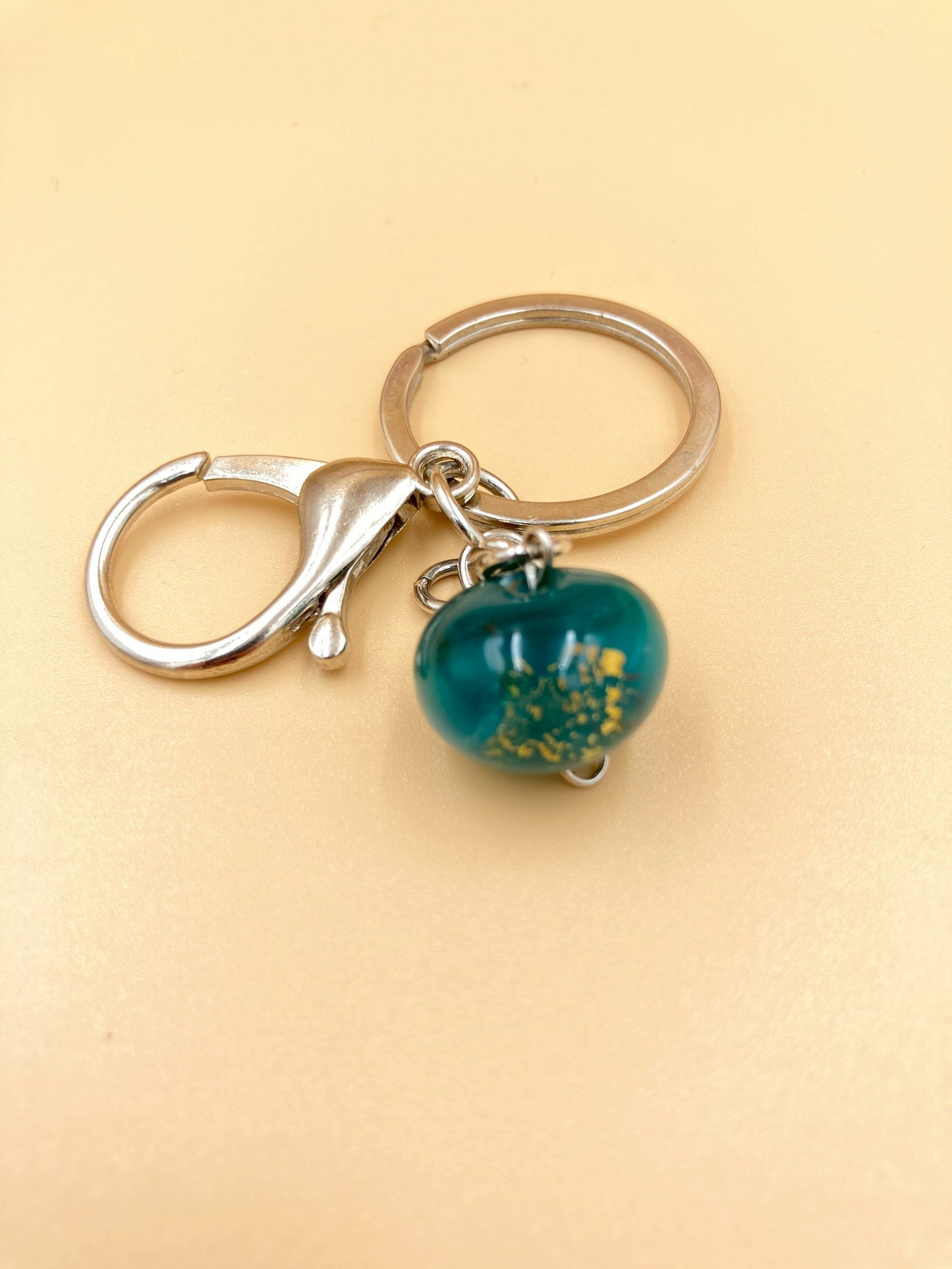 Handmade Murano Glass Bead Keychain, Venetian Charm, Colorful Key Ring Accessory