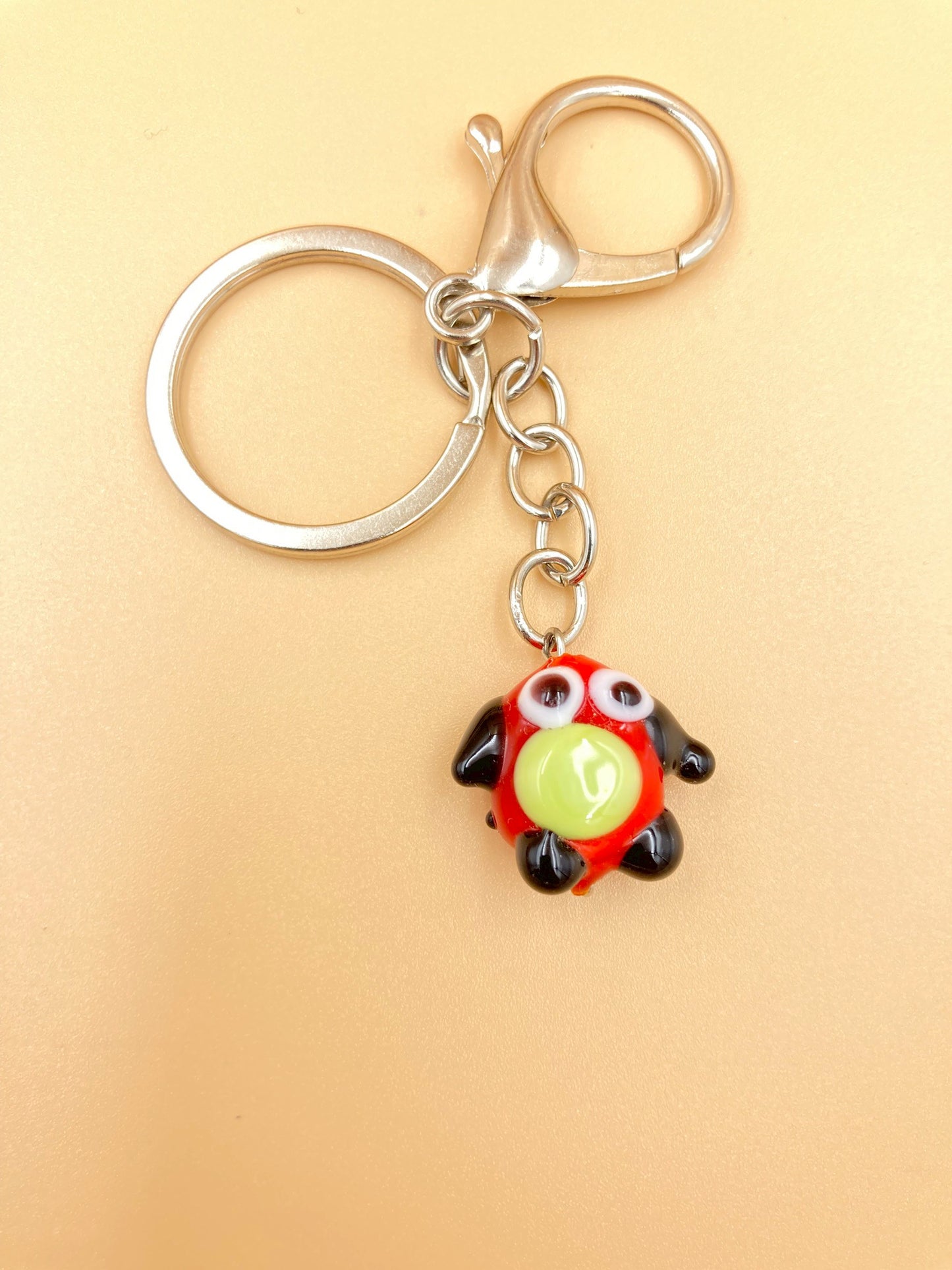 Handmade Murano Glass Bead Keychain, Venetian Charm, Colorful Key Ring Accessory