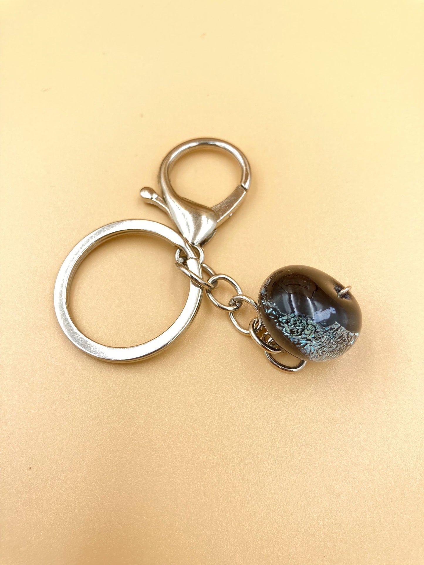 Handmade Murano Glass Bead Keychain, Venetian Charm, Colorful Key Ring Accessory