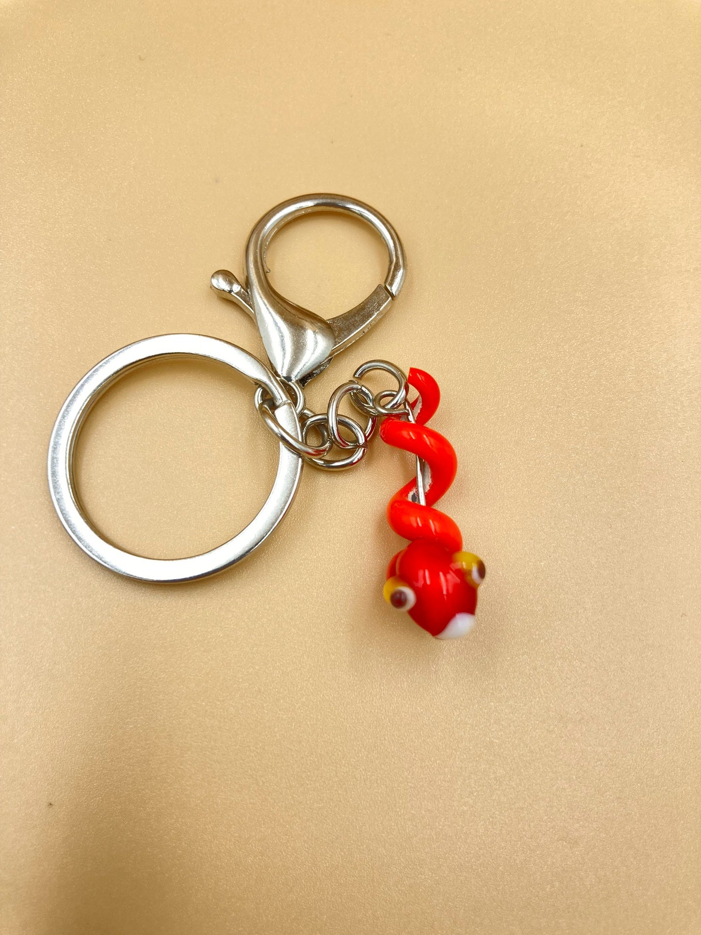 Handmade Murano Glass Bead Keychain, Venetian Charm, Colorful Key Ring Accessory