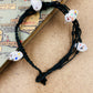 Handmade Murano Glass Bead Bracelet, Waxed Cord Boho Jewelry