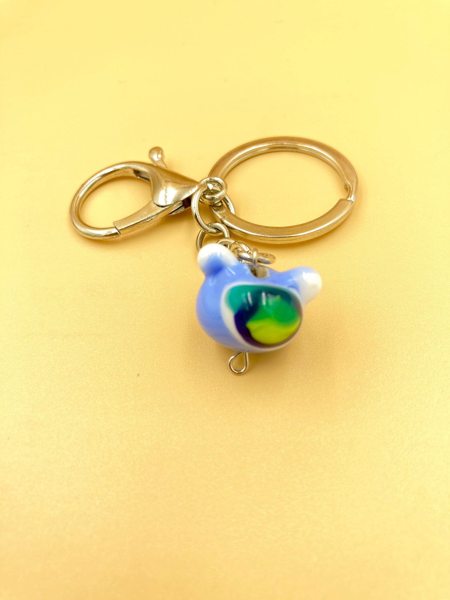 Handmade Murano Glass Bead Keychain, Venetian Charm, Colorful Key Ring Accessory