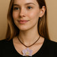 Pendant + necklace made from real orchids