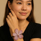 Bracelet made from real orchids, dark brown string