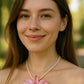 Pendant + rope necklace made from real orchids
