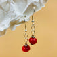 Handmade Murano Glass Dangle Earrings, Colorful Polka Dot Artisan Jewelry