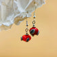 Handmade Murano Glass Dangle Earrings, Colorful Polka Dot Artisan Jewelry