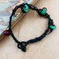 Handmade Murano Glass Bead Bracelet, Waxed Cord Boho Jewelry