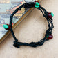 Handmade Murano Glass Bead Bracelet, Waxed Cord Boho Jewelry
