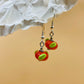 Handmade Murano Glass Dangle Earrings, Colorful Polka Dot Artisan Jewelry