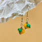 Handmade Murano Glass Dangle Earrings, Colorful Polka Dot Artisan Jewelry