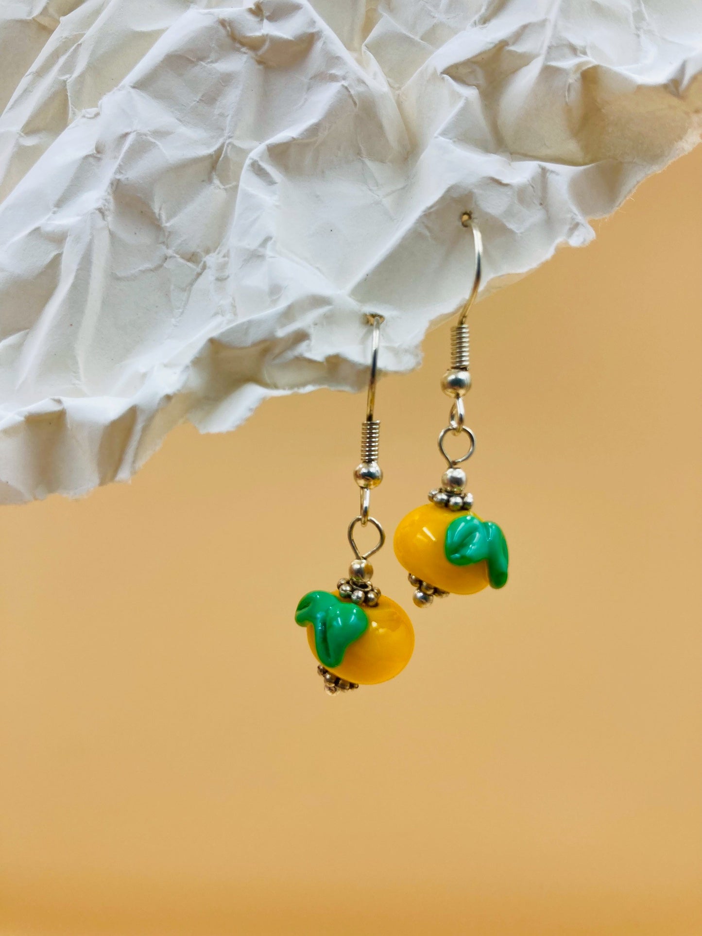 Handmade Murano Glass Dangle Earrings, Colorful Polka Dot Artisan Jewelry