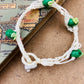Handmade Murano Glass Bead Bracelet, Waxed Cord Boho Jewelry