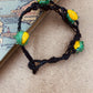 Handmade Murano Glass Bead Bracelet, Waxed Cord Boho Jewelry