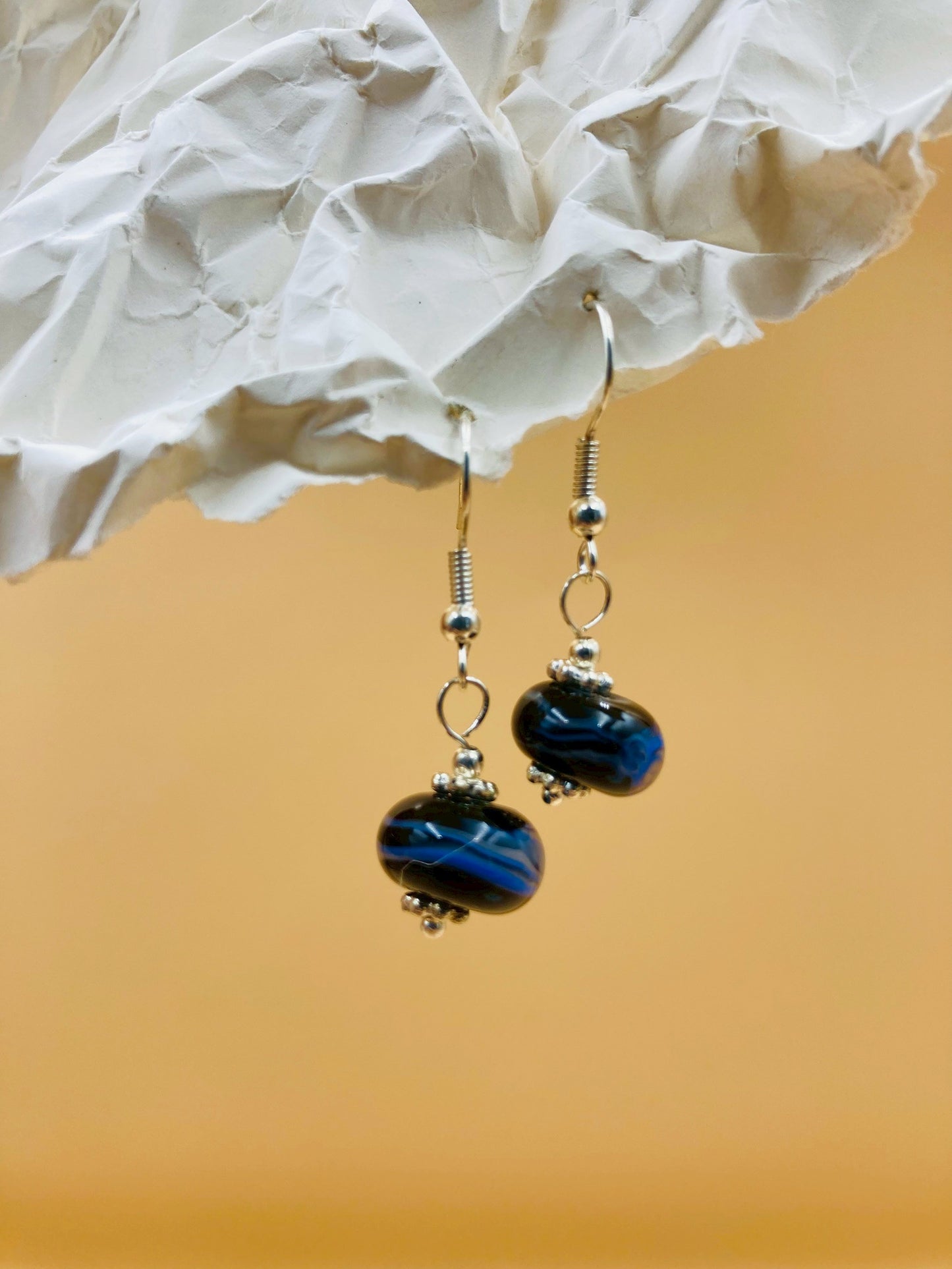 Handmade Murano Glass Dangle Earrings, Colorful Polka Dot Artisan Jewelry