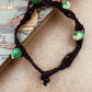 Handmade Murano Glass Bead Bracelet, Waxed Cord Boho Jewelry