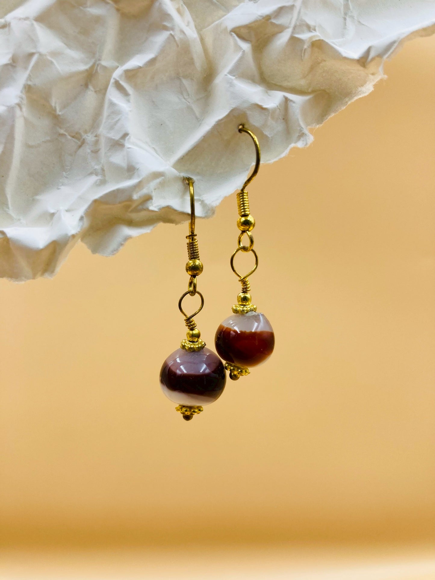 Handmade Murano Glass Dangle Earrings, Colorful Polka Dot Artisan Jewelry