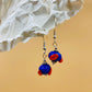 Handmade Murano Glass Dangle Earrings, Colorful Polka Dot Artisan Jewelry