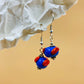 Handmade Murano Glass Dangle Earrings, Colorful Polka Dot Artisan Jewelry