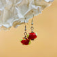 Handmade Murano Glass Dangle Earrings, Colorful Polka Dot Artisan Jewelry