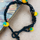 Handmade Murano Glass Bead Bracelet, Waxed Cord Boho Jewelry