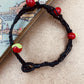 Handmade Murano Glass Bead Bracelet, Waxed Cord Boho Jewelry