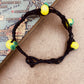 Handmade Murano Glass Bead Bracelet, Waxed Cord Boho Jewelry