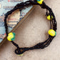Handmade Murano Glass Bead Bracelet, Waxed Cord Boho Jewelry