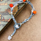 Handmade Murano Glass Bead Bracelet, Waxed Cord Boho Jewelry