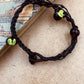 Handmade Murano Glass Bead Bracelet, Waxed Cord Boho Jewelry