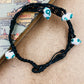Handmade Murano Glass Bead Bracelet, Waxed Cord Boho Jewelry