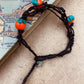Handmade Murano Glass Bead Bracelet, Waxed Cord Boho Jewelry