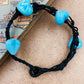 Handmade Murano Glass Bead Bracelet, Waxed Cord Boho Jewelry