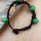 Handmade Murano Glass Bead Bracelet, Waxed Cord Boho Jewelry