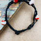 Handmade Murano Glass Bead Bracelet, Waxed Cord Boho Jewelry