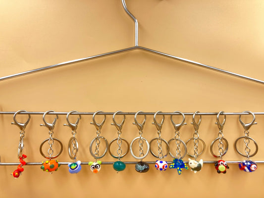 Handmade Murano Glass Bead Keychain, Venetian Charm, Colorful Key Ring Accessory