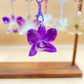 Real Orchid Flower Keychain, Preserved Resin Jewelry