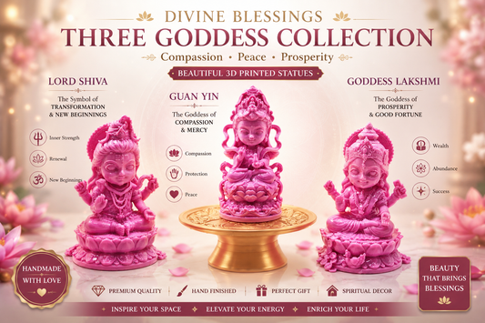 3D Printed Miniature Three Goddesses of Divine Blessings for Diorama & Fairy Garden
