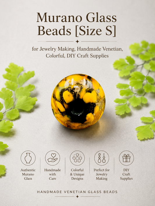 Murano Glass Beads[Size S]for Jewelry Making, Handmade Venetian, Colorful, DIY Craft Supplies