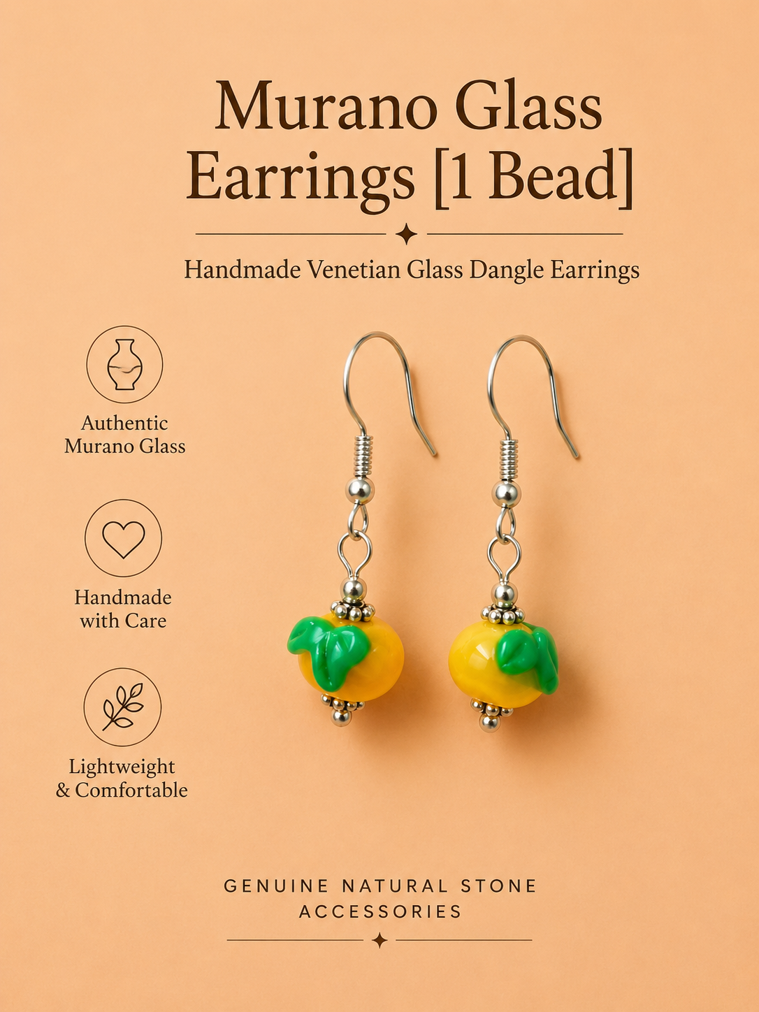 Handmade Murano Glass Dangle Earrings, Colorful Polka Dot Artisan Jewelry